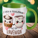 Deconline Crafts Szerelmes bögre "Te vagy a tejszínhab a kávémba" egyedi névvel, zöld, kerámia (DO133011-GREEN-MUG)