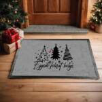 Deconline Crafts Karácsonyi mintás Lábtörlő 60X40 cm Személyre szabható szürke, fekete (DO129184-doormat-GR)