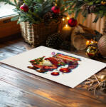 Deconline Crafts Egyedi neves karácsonyi Szőnyeg, Lábtörlő 60X40 cm "Piros karácsonyi manó (DO129203-RUG-60x40)