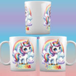 Deconline Crafts Műanyag Unikornisos bögre gyerekeknek egyedi névvel, személyre szabható (DO59306-1)