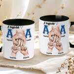 Deconline Crafts Apák napi bögre "Legjobb apa kék, Max 5 gyerek" Személyre szabható, fekete, kerámia (DO133024-BLACK-MUG)