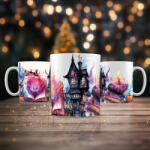 Deconline Crafts Halloween mintás bögre HD "Haunted House" kerámia (DO126111)