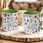 Deconline Crafts Anyák napi bögre "Anya, Nagyi, Max 5 gyerek" Személyre szabható, zöld, kerámia (DO133008-GREEN-MUG)