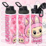 Deconline Crafts Személyre szabható "LABUBU Friends" fém kulacs egyedi névvel 850 ml (DO69363-850)