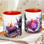Deconline Crafts Halloween mintás bögre HD "Haunted House" Narancs (DO126111-ORANGE-MUG)