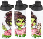 Deconline Crafts Egyedi feliratos Kulacs 750 ml "Grincs lány cicával" HD (DO129213-750ML)