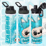 Deconline Crafts Személyre szabható "LABUBU BLUE" fém kulacs egyedi névvel 850 ml (DO69363-BLUE-850)