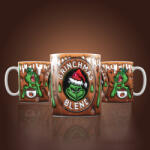 Deconline Crafts Grincs mintás karácsonyi bögre 3D pufi hatású "Grinchmas blend (DO129125)