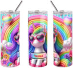 Deconline Crafts 3D unikornisos fém duplafalú pohár egyedi névvel 600 ml tumbler (DO59995-600ML-TUMBLER)