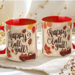 Deconline Crafts Őszi mintás bögre 3D pufi hatású "Hello Fall Y'all" red (DO126104-RED-MUG)