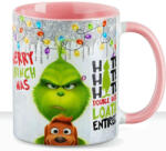 Deconline Crafts Grincses karácsonyi bögre "Hate hate hate" pufi hatású rózsaszín bögre (DO129211-PINK-MUG)