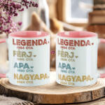 Deconline Crafts Apák napi bögre "Legenda nagyapa" Személyre szabható, rózsaszín, kerámia (DO133017-PINK-MUG)