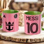 Deconline Crafts Prémium Inter Miami Bögre személyre szabható, egyedi névvel 330ml Zöld bögre "Messi (DO69358-GREEN-MUG)