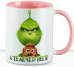 Deconline Crafts Egyedi feliratos karácsonyi bögre "Grincs és Max" pufi hatású rózsaszín bögre (DO129198-PINK-MUG)