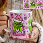 Deconline Crafts Grincses karácsonyi bögre "Love them kids" pufi hatású (DO129187-CERAMIC-MUG)