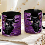 Deconline Crafts Halloween mintás bögre HD "Black Cat" fekete (DO126116-BLACK-MUG)