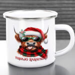 Deconline Crafts Karácsonyi bögre "Marhajó karácsonyt" 360 ml zománcozott fém Full HD (do129222-ALU-MUG)