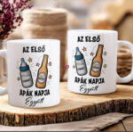 Deconline Crafts Apák napi bögre "Első apák napja" Személyre szabható, fehér, kerámia (DO133020-CERAMIC-MUG)