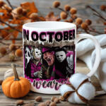 Deconline Crafts Halloween mintás bögre "Pink October" kerámia 330ml (DO126187-CERAMIC-MUG)