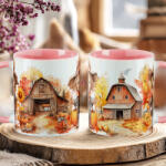 Deconline Crafts Őszi mintás bögre HD "Farmhouse" rózsaszín (DO126115-PINK-MUG)