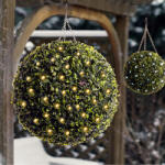 Deconline Garden Óriás buxus gömb napelemes világítással 47 cm 100 LED IP44 (SLC100WW-DD38464)