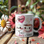 Deconline Crafts Szerelmes bögre "Te vagy a cukor a teámba" egyedi névvel, fehér, kerámia (DO133010-CERAMIC-MUG)