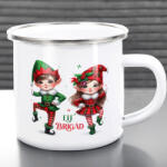 Deconline Crafts Karácsonyi bögre "Elf Brigád" 360 ml zománcozott fém Full HD (DO129193-ALU-MUG)