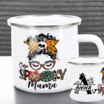 Deconline Crafts Személyre szabható Halloweeni FÉM bögre, Spooky Mama 360ml (DO69330-ALU-MUG)