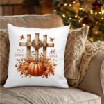 Deconline Crafts Őszi mintás Párnahuzat ""Fall for Jesus" 40x40 cm (DO126178-3-PILLOW)