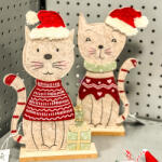 Koopman Karácsonyi cica dekoráció sapkával 27cm karácsonyi dísz (GR9022400)