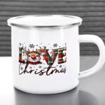 Deconline Crafts Karácsonyi bögre "Love Christmas" 360 ml zománcozott fém Full HD (DO129186-ALU-MUG)