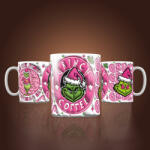 Deconline Crafts Grincs mintás karácsonyi bögre 3D pufi hatású "Pink Grinch ERA (DO129126)