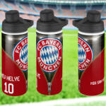 Deconline Crafts Bayern München fém kulacs egyedi névvel és számmal 750 ml "ZIPPER (DO69360-BAYERN-BOTTLE-750)