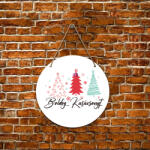 Deconline Crafts XLKarácsonyi fa tábla "Boldog karácsonyt" ajtódísz többféle méretben (DO129183-WOOD-CIRCLE)