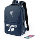 Deconline Crafts Liverpool Iskolatáska, USB-s, személyre szabható egyedi névvel és számmal, Sötétkék (6451-NAVY-LFC)