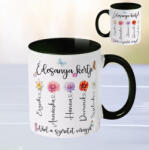 Deconline Crafts Anyák napi bögre "Anya kertje" egyedi névvel, fekete, kerámia (DO133006-BLACK-MUG)