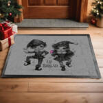 Deconline Crafts Karácsonyi Lábtörlő 60X40 cm "Elf Brigád"szürke, fekete (DO129193-doormat-GR)