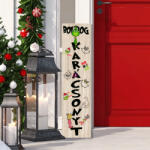 Deconline Crafts Nagyméretű Karácsonyi fa tábla 60 cm "Boldog karácsonyt" bejárati ajtó mellé (DO120056)