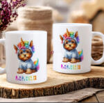 Deconline Crafts Egyedi neves Unikornis kutya bögre választható kutyafajtával személyre szabható fehér (DO133030-CERAMIC-MUG)