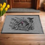 Deconline Crafts Egyedi feliratos húsvéti Lábtörlő 60X40 cm "Helló Tavasz"szürke, fekete (DO133005-doormat-GR)