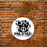 Deconline Crafts XL Halloweeni FaTábla Szellemkastély, személyre szabható, akasztható többféle méret (DO126182-WOOD-CIRCLE)