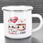 Deconline Crafts Szerelmes zománcozott bögre "Te vagy a cukor a teámba" egyedi névvel fém (DO133010-ALU-MUG)