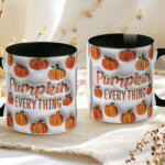 Deconline Crafts Őszi mintás bögre 3D pufi hatású "Pumpkin Everything" fekete (DO126102-BLACK-MUG)