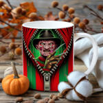 Deconline Crafts Halloween mintás bögre Freddy Krüger Cipzáros (DO126136-CERAMIC-MUG)