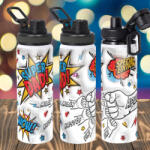 Deconline Crafts Prémium Apák napi fém sportkulacs egyedi névvel 850 ml "Super Dad (DO133013-850)