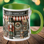 Deconline Crafts Karácsonyi bögre "Diótörős - Boldog Karácsonyt" 330 ml kerámia Zöld Full HD (do129215-GREEN-MUG)