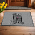 Deconline Crafts Egyedi neves húsvéti Lábtörlő 60X40 cm "Monogramos"szürke, fekete (DO133009-doormat-GR)