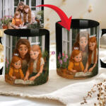 Deconline Crafts Egyedi grafikás bögre Anyák napjára Fényképből Mesefigurák Személyre szabható, fekete, kerámia (DO133012-BLACK-MUG)