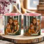 Deconline Crafts Egyedi grafikás bögre Anyák napjára Fényképből Mesefigurák Személyre szabható, rózsaszín, kerámia (DO133012-PINK-MUG)