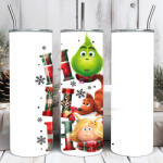 Deconline Crafts Grincs mintás termosz pohár 600ml "Ho Ho Ho" HD tumbler (DO129221-600ML)